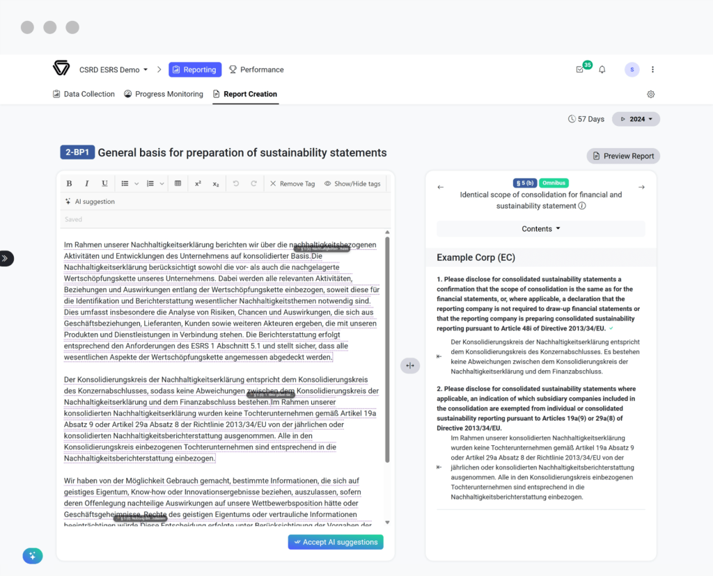 CSRD FramesCube Berichtserstellung und Audit