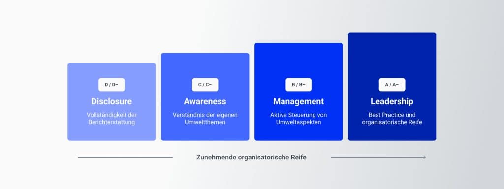 Infografik zur Erklärung des Scoring Levels von CDP